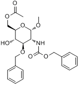 2-脱氧-2-[[(苯基甲氧基)羰基]氨基]-3-O-(苯基甲基)-alpha-D-吡喃葡萄糖苷 6-乙酸甲酯分子式结构图