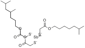 巯基乙酸异辛酯锑盐英文名称：Aceticacid,mercapto,isooctylester,antimonysalt分子式结构图