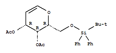 3,4-二-O-乙酰基-6-O-(叔丁基连苯基硅基)-D-半乳醛分子式结构图