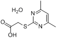 2-(羧基甲基硫代)-4,6-二甲基嘧啶一水合物分子式结构图