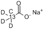 乙酸钠-2-13C,d3分子式结构图