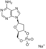 2ˊ-脱氧腺苷-3ˊ,5ˊ-环磷酸钠盐分子式结构图