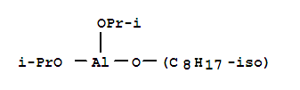 双(2-丙醇酸根合)(异辛酸根合)铝英文名称：(isooctanolato)bis(2-propanolato)-Aluminum分子式结构图