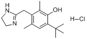 盐酸羟甲唑啉;2-(3-羟基-2,6-二甲基-4-叔丁基苄基)-2-咪唑啉盐酸盐分子式结构图