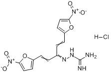 硝呋烯腙盐酸盐;1,5-双(5-硝基-2-呋喃基)-1,4-戊二烯-3-氨基腙盐酸盐分子式结构图