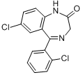 地洛西泮;7-氯-5-(2-氯苯基)-1,3-二氢-2H-1,4-苯并二氮杂卓-2-酮分子式结构图