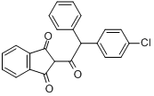 氯鼠酮;2-[2-(4-氯苯基)-2-苯基乙酰基]茚满-1,3-二酮分子式结构图