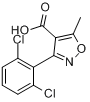 3-(2,6-二氯苯基)-5-甲基异恶唑-4-羧酸分子式结构图