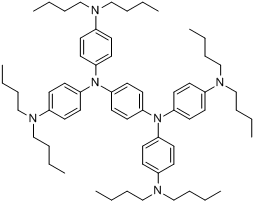 N,N,N',N'-四(4-二丁基氨基苯基)-1,4-苯二胺分子式结构图