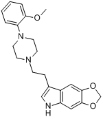 索立哌汀;7-[2-[4-(2-甲氧基苯基)哌嗪-1-基]乙基]-5H-[1,3]二氧杂环戊并[4,5-f]吲哚分子式结构图