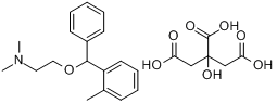 枸橼酸奥芬那君;N,N-二甲基-2-[(2-甲基苯基)苯甲氧基]乙胺2-羟基-1,2,3-丙三羧酸盐分子式结构图