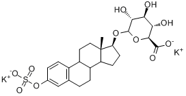 beta-雌甾酚二醇-3-硫酸酯-17-葡糖苷酸二钾盐分子式结构图