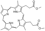 次卟啉二甲酯;3,7,12,17-四甲基-21H,23H-卟吩-2,18-二丙酸二甲酯分子式结构图