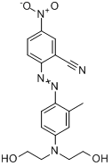 分散紫33;2-[[4-[双(2-羟乙基)氨基]-2-甲基苯基]偶氮]-5-硝基苯腈分子式结构图