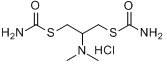 杀螟丹;1,3-二(氨基甲酰硫)-2-二甲基氨基丙烷盐酸盐分子式结构图