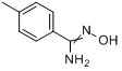 4-甲基苯甲酰胺肟;N-羟基-4-甲基苯甲脒;N-羟基-4-甲基苄脒分子式结构图