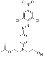 分散橙30;2-[N-(2-氰乙基)-4-[(2,6-二氯-4-硝基苯基)偶氮]苯胺基]乙酸乙酯分子式结构图