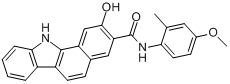 2-羟基-N-(4-甲氧基-2-甲基苯基)-11H-苯并[a]咔唑-3-甲酰胺;色酚AS-SR;冰染偶合组分25分子式结构图