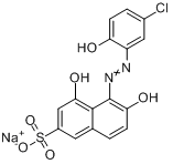 媒介黑56;5-[(5-氯-2-羟基苯基)偶氮]-4,6-二羟基-2-萘磺酸单钠盐分子式结构图