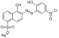 酸性媒介棕92;5-羟基-6-[(2-羟基-5-硝基苯基)偶氮]萘-1-磺酸钠分子式结构图