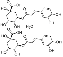 绿原酸半水合物;3-O-(3,4-二羟基肉桂酰氧基)-D-奎尼酸分子式结构图