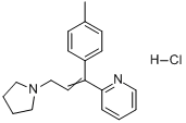 盐酸曲普利啶;2-(1-(4-甲基苯基)-3-(1-吡咯烷基)-1-丙烯基)吡啶盐酸盐分子式结构图