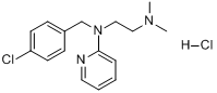 盐酸氯吡胺;N-(4-氯苄基)-N',N'-二甲基-N-2-吡啶基-1,2-乙二胺盐酸盐分子式结构图