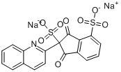 喹啉黄;2-(2-喹啉基)-1,3-茚二酮二磺酸二钠盐分子式结构图