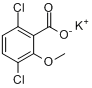 麦草畏钾盐; 3,6-二氯-2-甲氧基苯甲酸钾分子式结构图