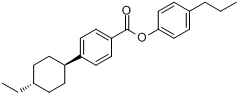 反式-4-(4-乙基环己基)苯甲酸对丙基苯酚酯分子式结构图