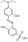 3-(4-二乙胺-2-羟基苯偶氮)-4-羟基苯磺酸分子式结构图