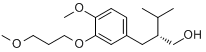 (R)-2-[3-(3-甲氧基丙氧基)-4-甲氧基苄基]-3-甲基丁-1-醇分子式结构图