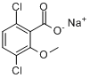 麦草畏钠盐; 3,6-二氯-2-甲氧基苯甲酸钠分子式结构图