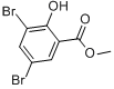 3,5-二溴-2-羟基苯甲酸甲酯分子式结构图