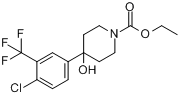 4-(4-氯-3-三氟甲基苯基)-4-羟基哌啶-1-甲酸乙酯分子式结构图