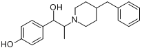 艾芬地尔;2-(4-苄基哌啶基)-1-(4-羟基苯基)丙醇分子式结构图