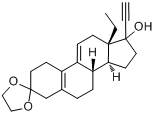 17-乙炔基-17-羟基-18-甲基雌甾-5(10),9(11)-二烯-3-酮-3-乙二醇缩酮分子式结构图