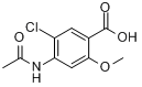 2-甲氧基-4-乙酰胺基-5-氯苯甲酸分子式结构图