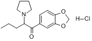 1-(3,4-亚甲基二氧苯基)-2-吡咯烷-1-基戊酮盐酸盐分子式结构图