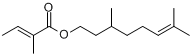 惕各酸香茅酯;(E)-2-甲基-2-丁烯酸-3,7-二甲基-6-辛烯酯分子式结构图