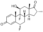 (6a,11b,16a)-6,9-二氟-11-羟基-16-甲基雄甾-1,4-二烯-3,17-二酮分子式结构图