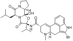 溴隐亭;2-溴-12'-羟基-5'-alpha-异丁基-2'-异丙基麦角胺-3',6',18-三酮分子式结构图