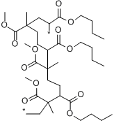 2-甲基丙烯酸甲酯与丙烯酸丁酯的共聚物分子式结构图