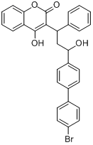 溴敌隆;3-[3-(4-溴联苯基)-3-羟基-1-苯基丙基]-4-羟基香豆素分子式结构图