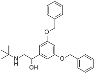 1-[3,5-二(苄氧基)苯基]-2-(叔丁基氨基)乙醇分子式结构图