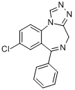 艾司唑仑;6-苯基-8-氯-4H-[1,2,4]三氮唑并[4,3-a][1,4]苯并二氮杂卓分子式结构图