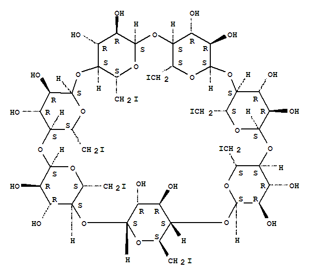 heptakis-6-iodo-6-deoxy-β-cyclodextrin分子式结构图