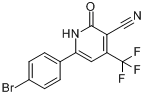 3-氰基-4-三氟甲基-6-(4'-溴苯基)吡啶-2-酮分子式结构图