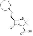 美西林;氮脒青霉素;(2S,5R,6R)-6-(氮杂卓烷-1-基亚甲基氨基)-3,3-二甲基-7-氧代-4-硫杂-1-氮杂双环[3.2.0]?分子式结构图