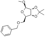 1-甲氧基-2,3-O-异亚丙基-5-苄氧基-beta-D-呋喃核糖苷分子式结构图